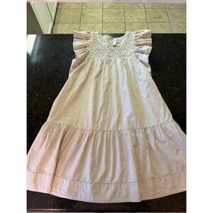 Scarlett‎ Poppies Dress Sz XS Sundress Cotton Ruffle Beige Pockets Beachy Light